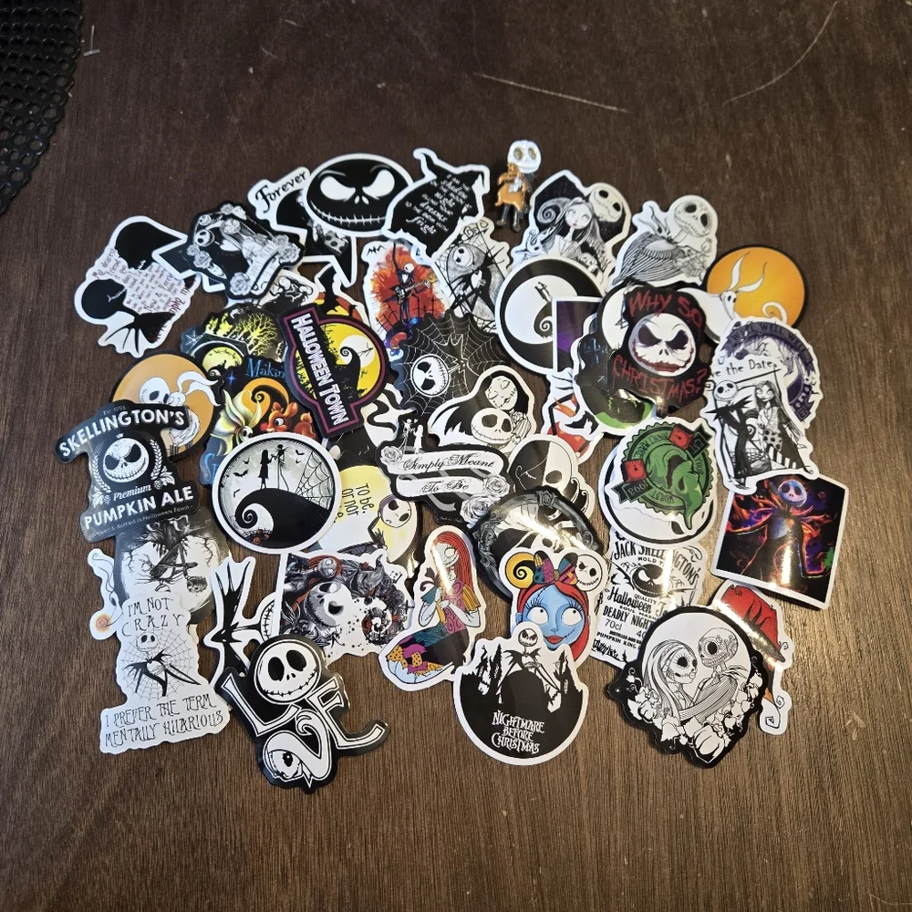 Nightmare Before Christmas 50 Sticker Lot Jack Skellington Halloween Skull - Picture 1 of 4